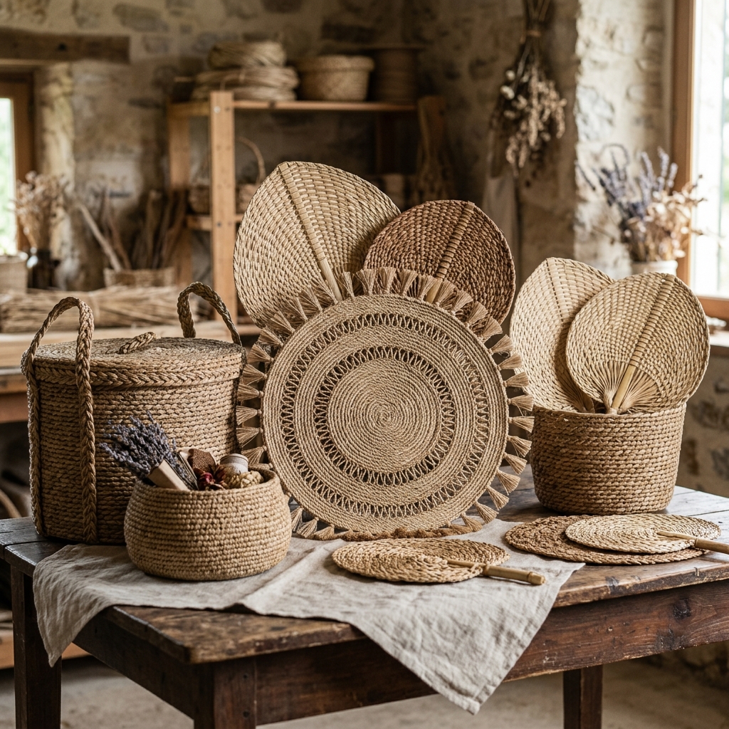 Vetiver Handicrafts Mats and Fans
